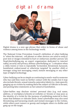 Cyber Bullying - "Digital Drama"