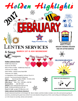 February - Holden Lutheran Parish