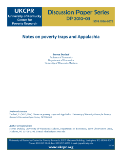 Notes on Poverty Traps and Appalachia