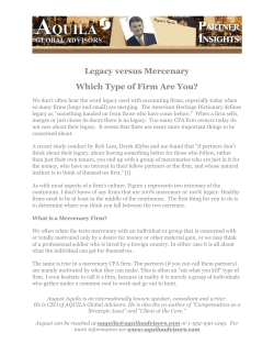 Legacy versus Mercenary Which Type of Firm Are You?