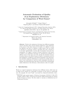 Automatic Evaluation of Quality of an Explanatory Dictionary by