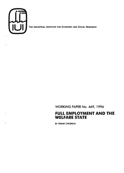 FULL EMPLOYMENT AND THE WELFARE STATE