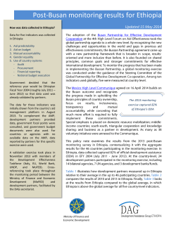 Post-Busan monitoring results for Ethiopia