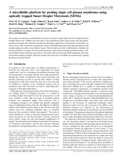 A microfluidic platform for probing single cell plasma membranes