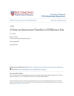 A Note on Intersection Numbers of Difference Sets