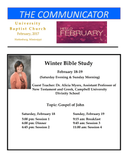 Get the February Newsletter - University Baptist Church, Hattiesburg