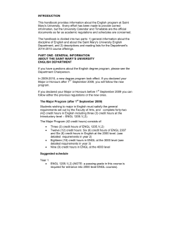English Student Handbook - Saint Mary`s University