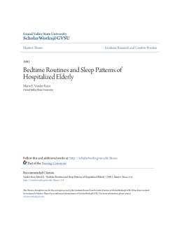 Bedtime Routines and Sleep Patterns of Hospitalized Elderly