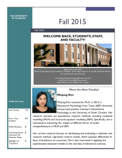 Fall 2015 - UA Psychology - The University of Alabama