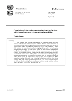 Compilation of information on mitigation benefits of actions
