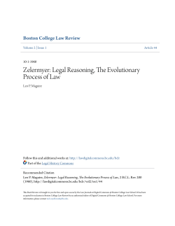 Legal Reasoning, The Evolutionary Process of Law
