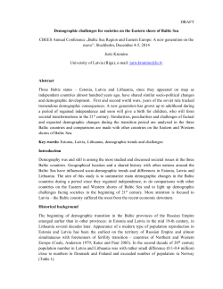 Demographic challenges for societies on the eastern shore of Baltic
