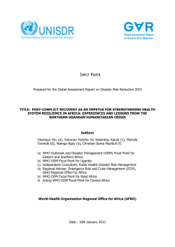 Olu et al., 2013a. Post-conflict recovery as an
