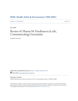 Review of: Sharon M. Friedman et al. eds., Communicating Uncertainty