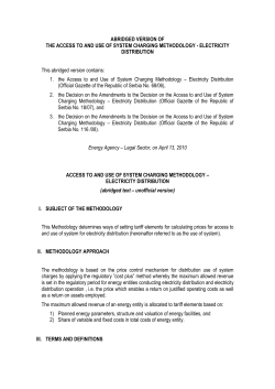 ABRIDGED VERSION OF THE ACCESS TO AND USE OF SYSTEM