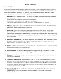 GLOSSARY OF DBE TERMS Terms and Definitions The definition of