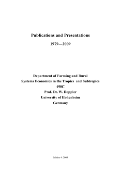 Publications and Presentations