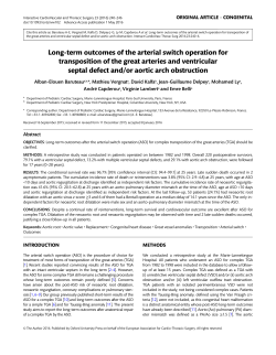 Long-term outcomes of the arterial switch operation for transposition
