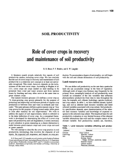 and maintenance of soil productivity