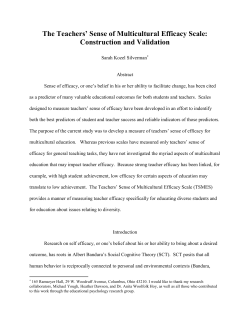 The Teachers` Sense of Multicultural Efficacy Scale: Construction
