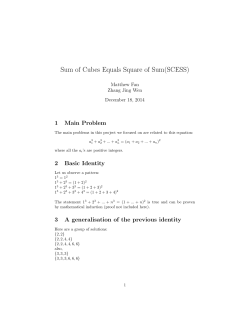 Sum of Cubes Equals Square of Sum(SCESS)