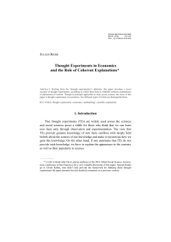 Thought Experiments in Economics and the Role of Coherent
