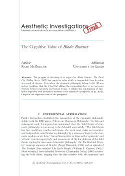 Print this article - Aesthetic Investigations