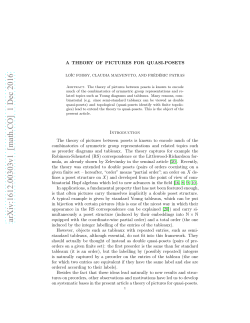A theory of pictures for quasi