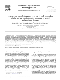 Activating a mental simulation mind-set through generation