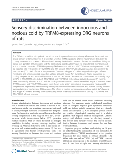 Sensory discrimination between innocuous and noxious cold by