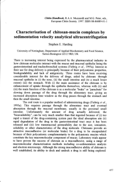 Characterisation of chitosan-mucin complexes by sedimentation