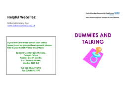 dummies and talking - Central London Community Healthcare NHS