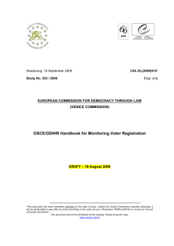 OSCE/ODIHR Handbook for Monitoring Voter Registration