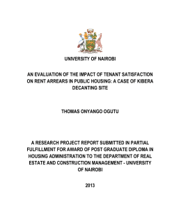 an evaluation of the impact of tenant satisfaction on rent arrears