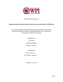 Alternative Energy Sources Implementation of Renewable Energy