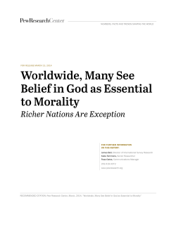 Worldwide, Many See Belief in God as Essential to Morality