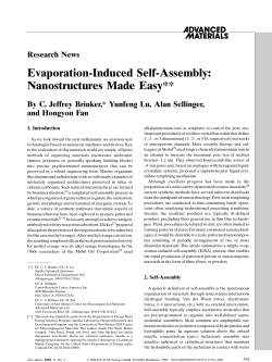 Evaporation-Induced Self-Assembly: Nanostructures Made