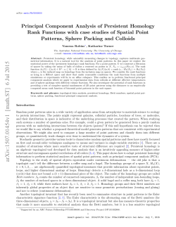 Principal Component Analysis of Persistent