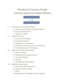 Honduras Country Guide Central American Relief Efforts