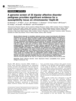 A genome screen of 35 bipolar affective disorder pedigrees