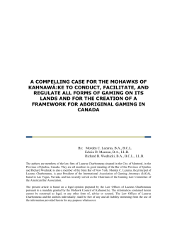 KAHNAWAKE: A culture and history of gaming