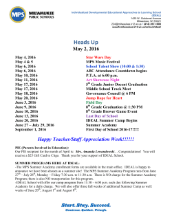 Heads Up May 2, 2016 - Milwaukee Public Schools