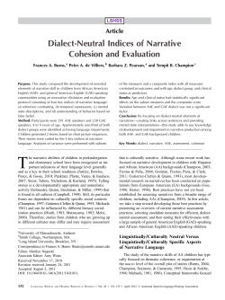 Dialect-Neutral Indices of Narrative Cohesion and