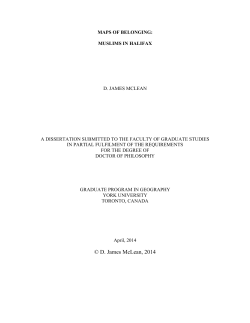 D. James McLean, 2014 - YorkSpace