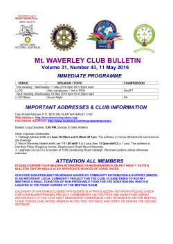 Bulletin 11.05.16 - Mount Waverley Rotary