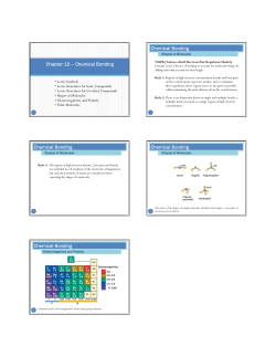 Chapter 10 &ndash; Chemical Bonding Chemical Bonding Chemical