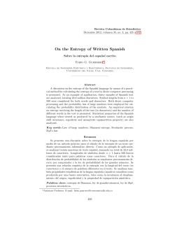 On the Entropy of Written Spanish
