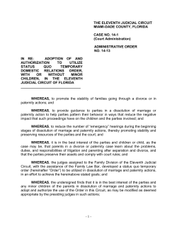 adoption of and authorization to utilize status quo temporary