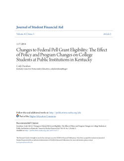 Changes to Federal Pell Grant Eligibility: The Effect of Policy and