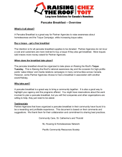 Pancake Breakfast &ndash; Overview